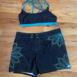 Prana Bikini top & board shorts